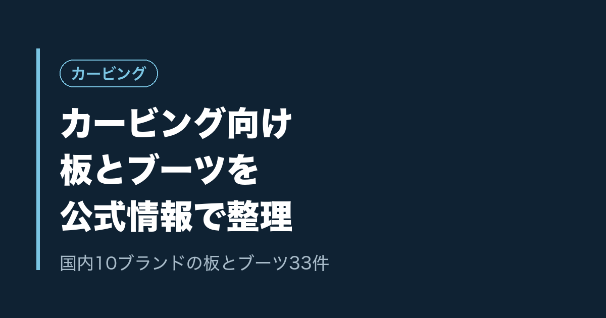 カービング向け板とブーツを公式情報で整理